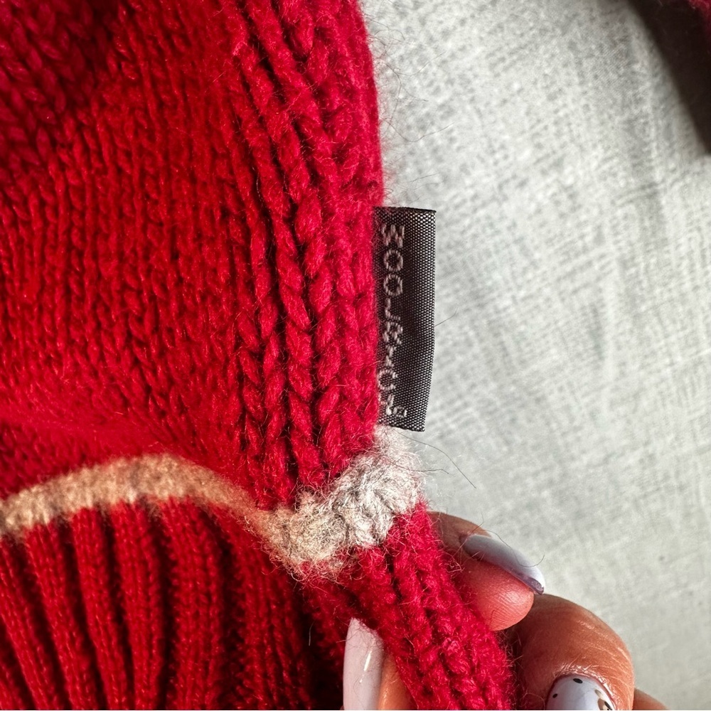Woolrich Women XL Red Snowflakes Sweater Angora Ramie Blend High Neck Ski Winter - Picture 5 of 10
